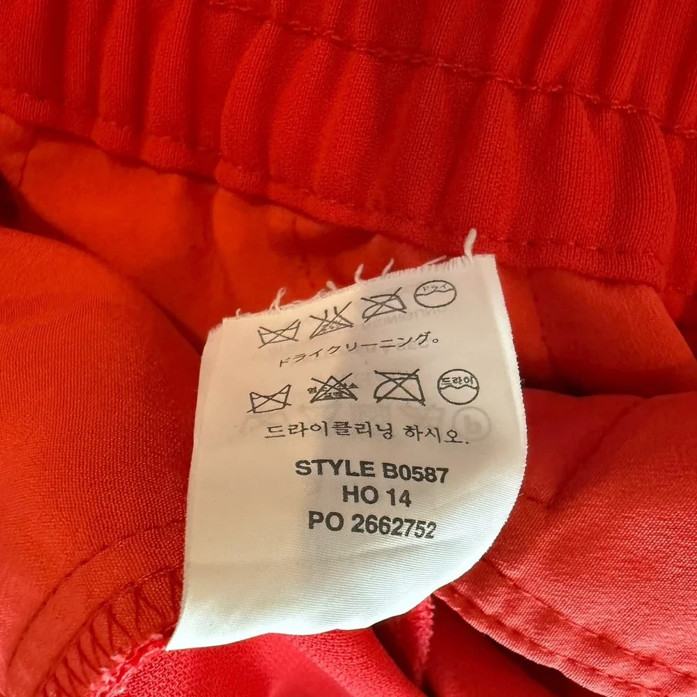 J.Crew Womens Red Pull On Jogger‎ Pants Size 14 Zip Pocket Career Casual Dressy
